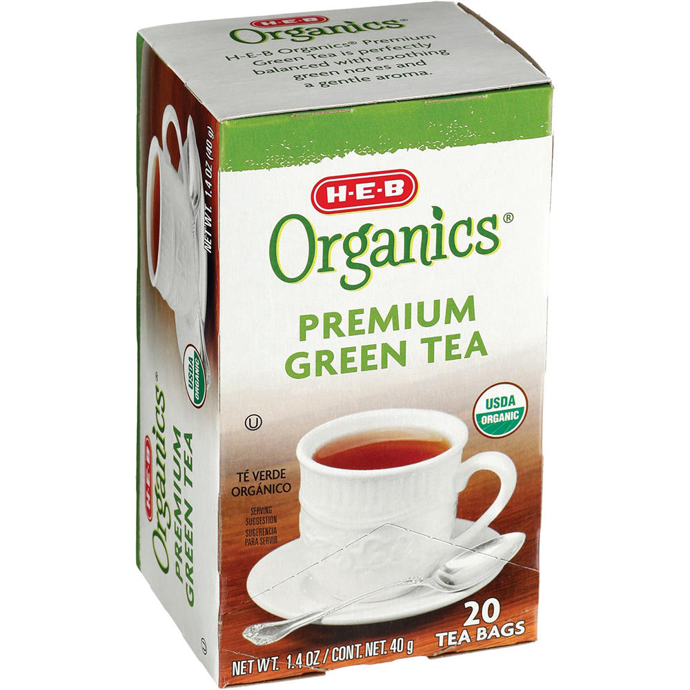 H-E-B Organics Green Tea Bags, 20 ct