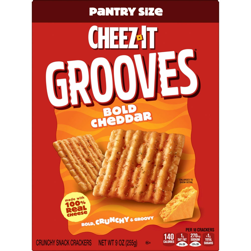 Cheez-It Grooves Bold Cheddar Cheese Crackers, 9 oz