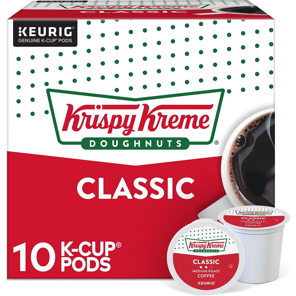 Krispy Kreme Classic Medium Roast Single Serve Coffee K Cups, 10 ct