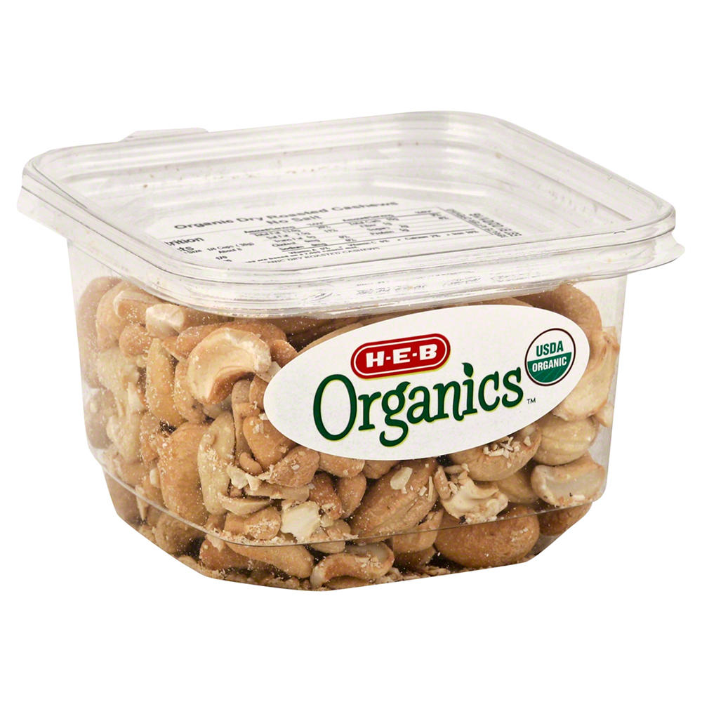 H-E-B Organics Dry Unsalted Roasted Cashews, 8.5 oz