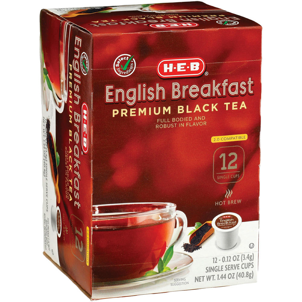H-E-B English Breakfast Black Tea Single Serve Cups, 12 ct