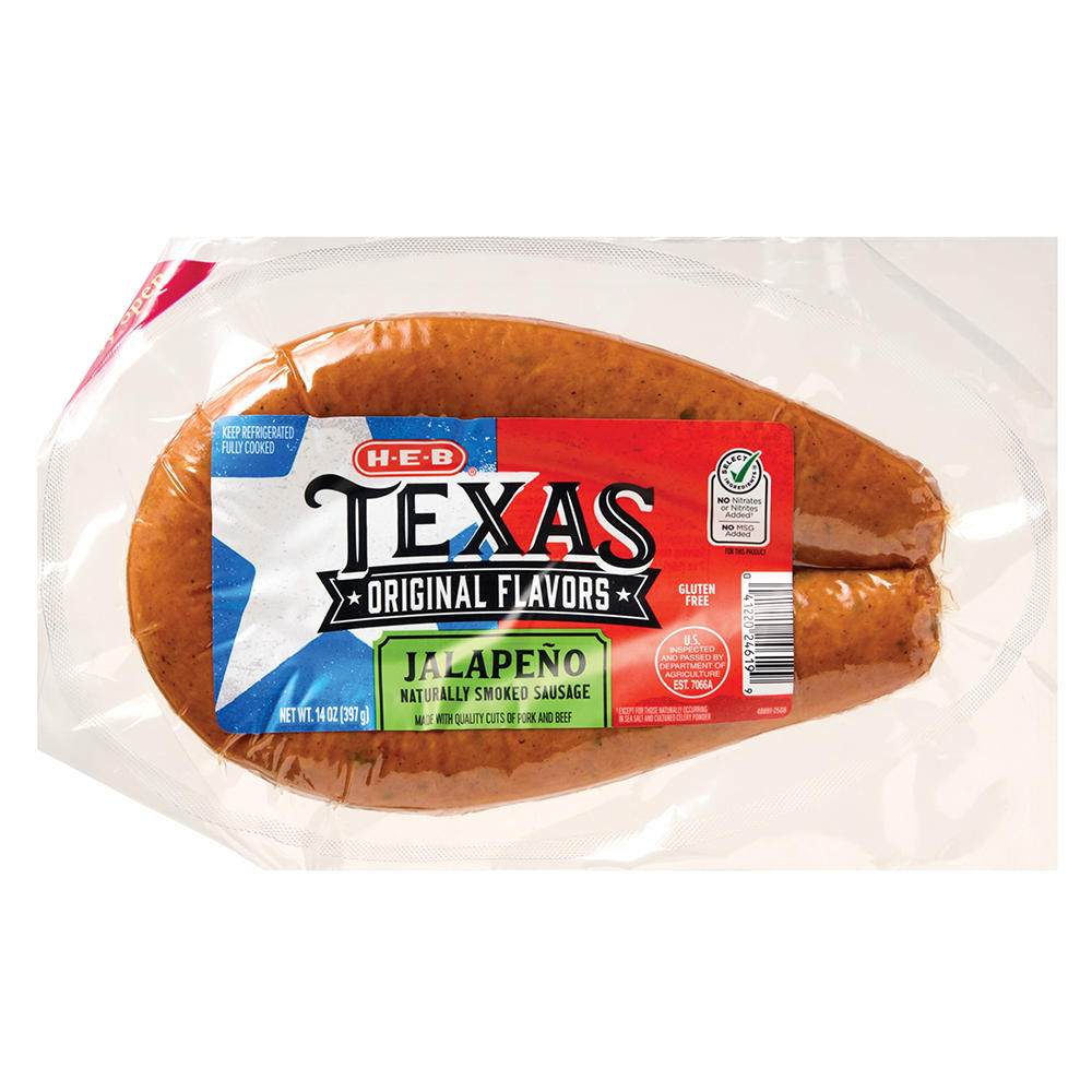 H-E-B H-E-B Texas Original Flavors - Jalapeno Smoked Sausage, 14 oz