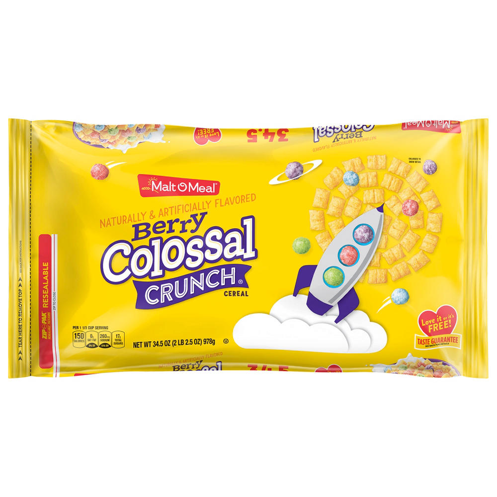Malt-O-Meal Berry Colossal Crunch Cereal Bag, 34.5 oz
