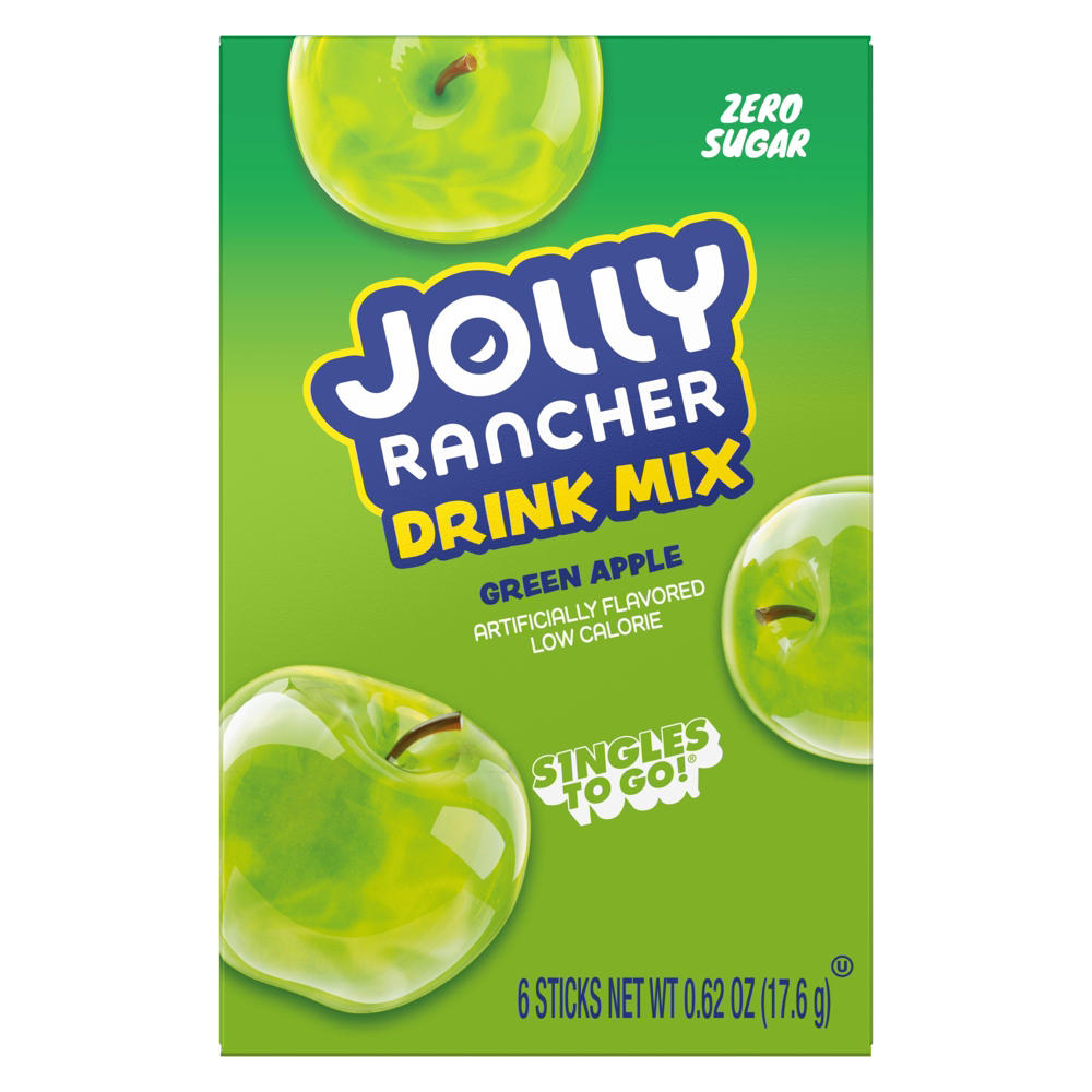 Jolly Rancher Singles to Go! Drink Sticks - Green Apple, 6 ct