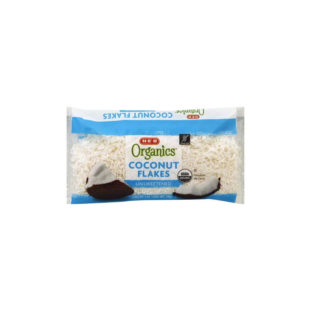 H-E-B Organics Unsweetened Coconut Flakes, 7 oz