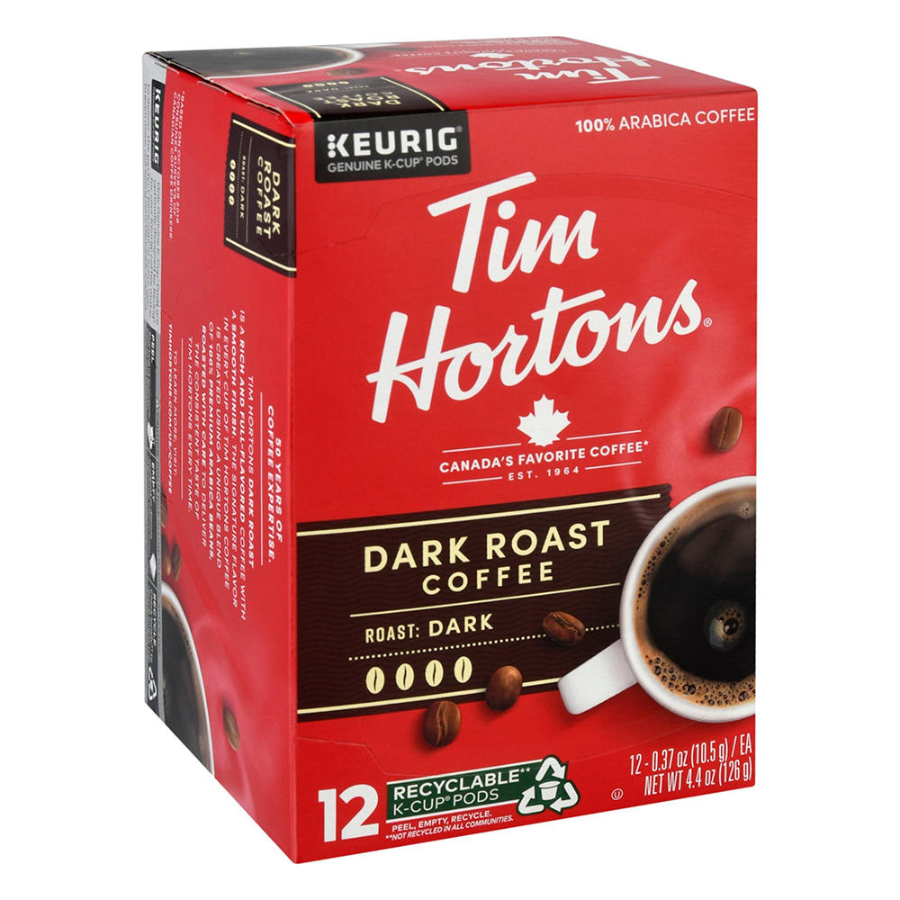 Tim Hortons Dark Roast Single Serve Coffee Cups, 12 ct