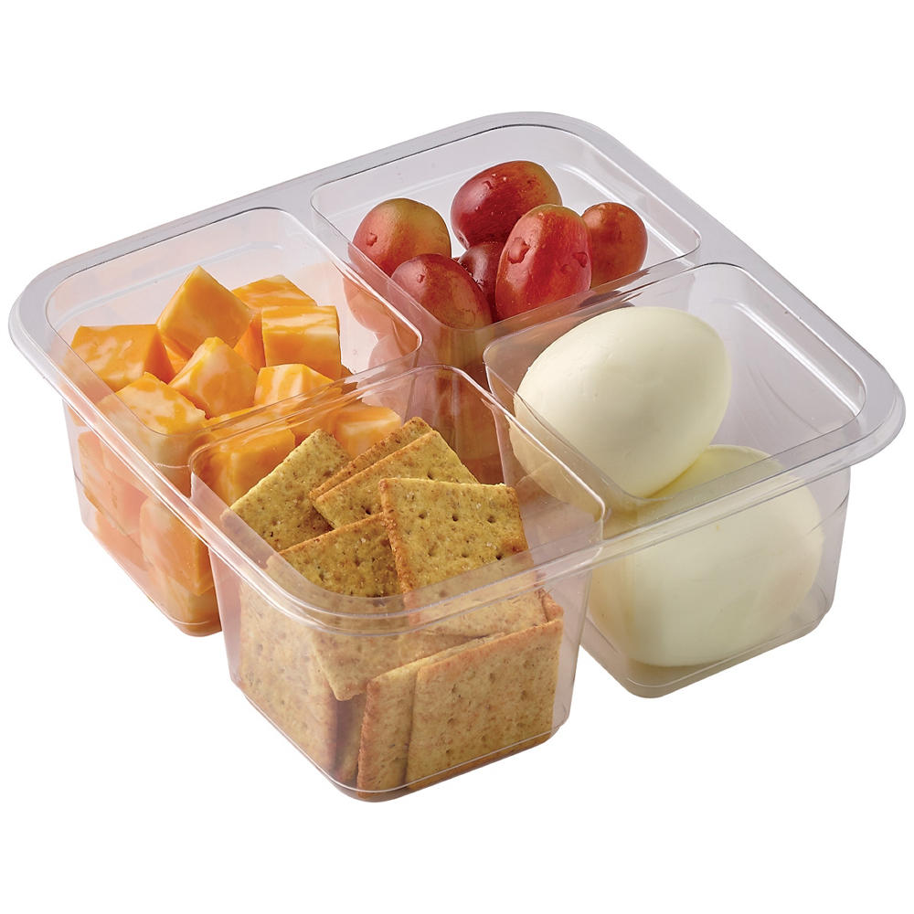 Meal Simple by H-E-B Snack Tray - Eggs, Cheese, Wheat Crisps & Grapes, 11.4 oz