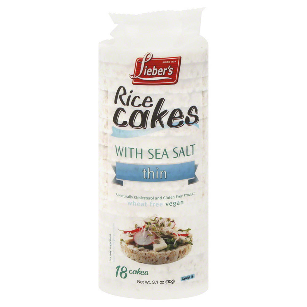 Lieber's Kosher Thin Rice Cakes with Sea Salt, 18 ct