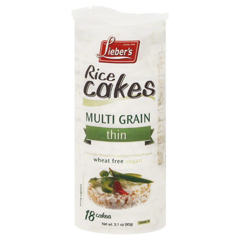 Lieber's Kosher Multi Grain Thin Rice Cakes, 18 ct