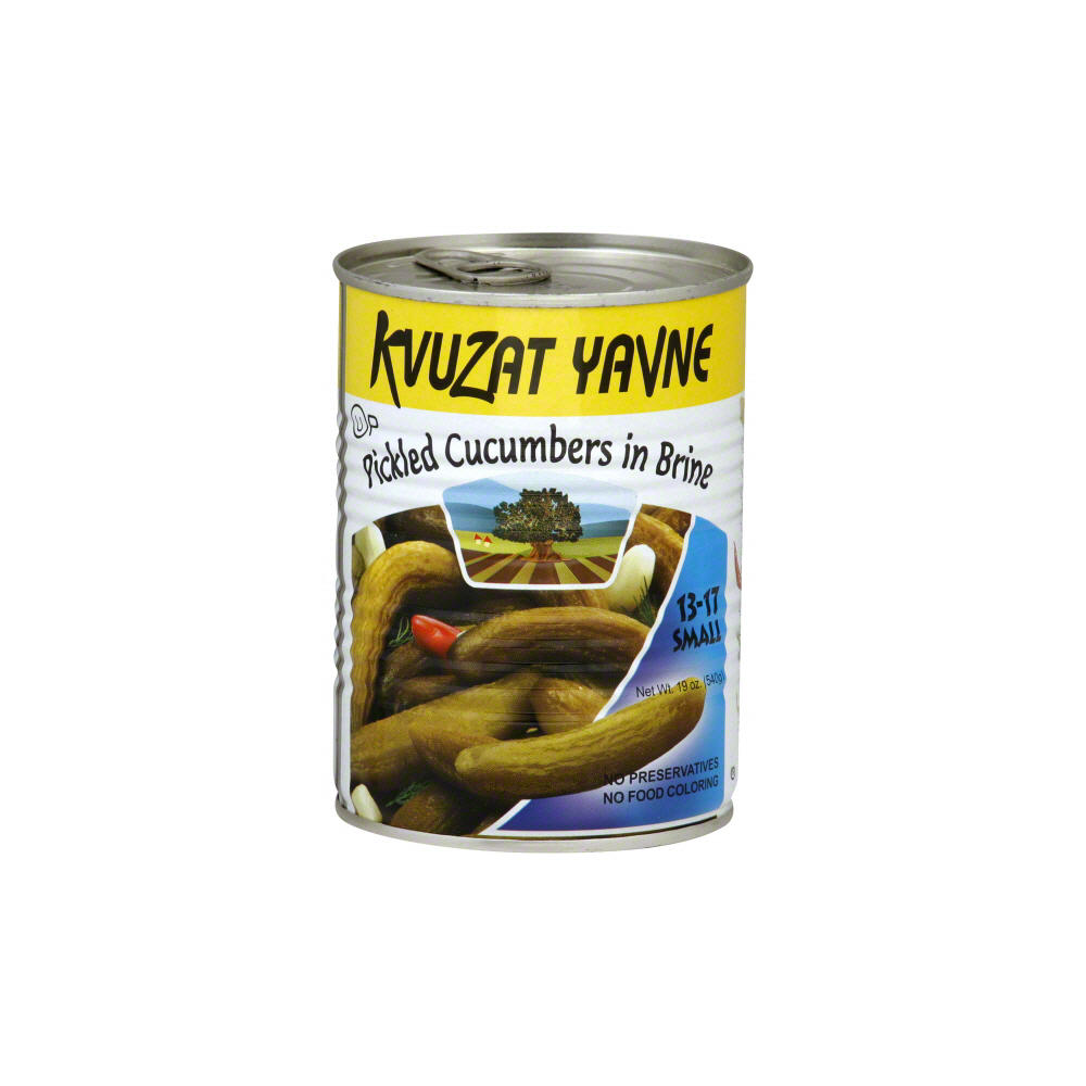Kvuzat Yavne Kosher Small Pickled Cucumbers in Brine, 19 oz