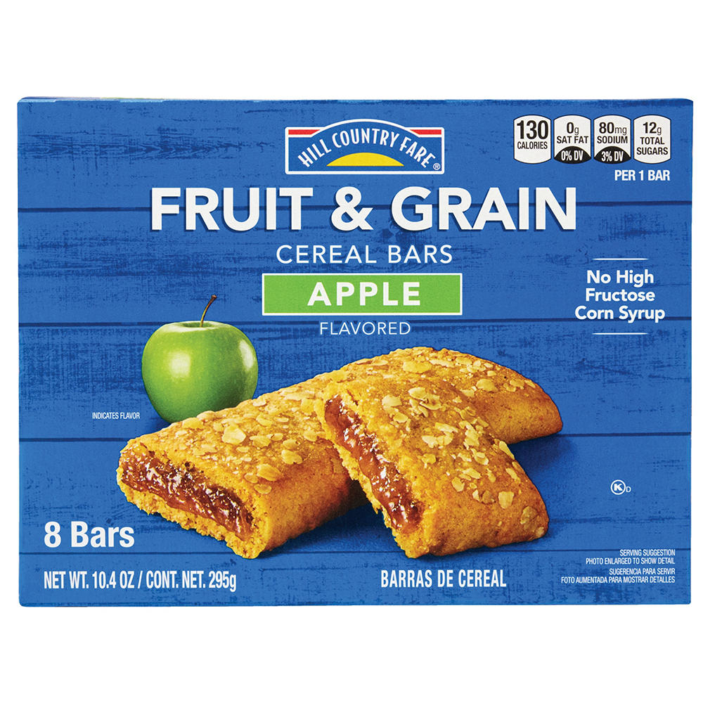 Hill Country Fare Fruit & Grain Cereal Bars - Apple, 8 ct