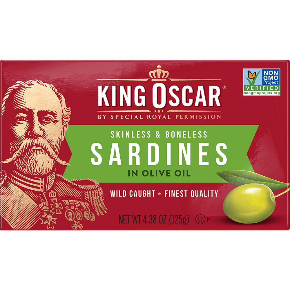 King Oscar Wild Caught Skinless & Boneless Sardines in Olive Oil, 4.38 oz