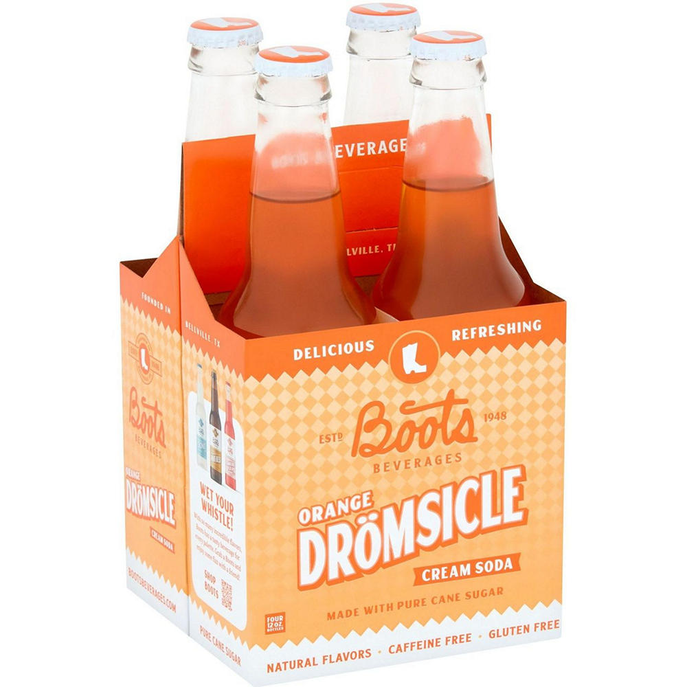 Boots Beverages Orange Drömsicle Cream Soda 4pk Bottles, 12 oz