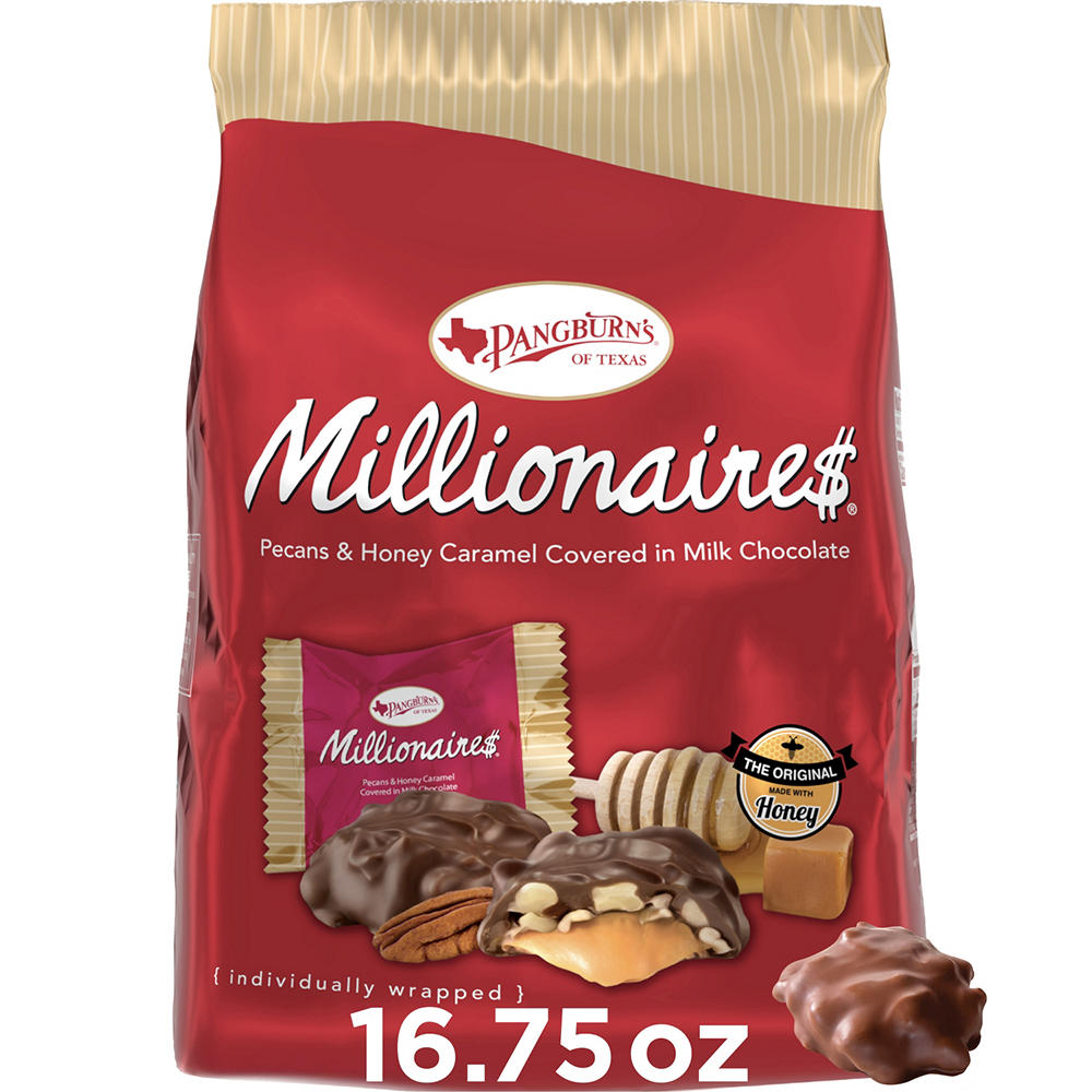 Pangburn's Millionaires Milk Chocolate Covered Pecans & Honey Caramel Candy, 16.75 oz