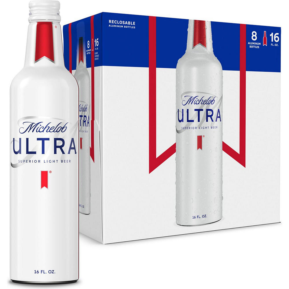 Michelob ULTRA Superior Light Lager Beer 8 pk Aluminum Bottles, 16 oz