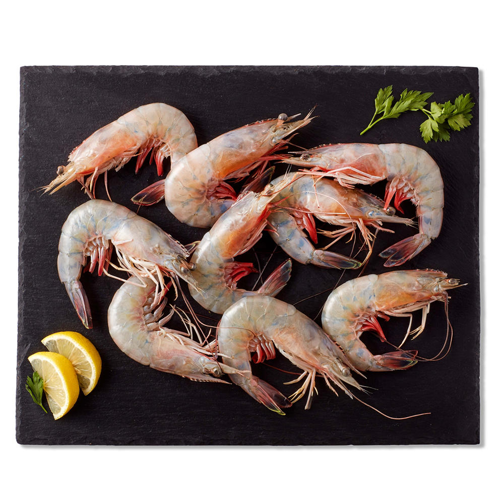 H-E-B Wild Caught Fresh Head-On Colossal White Gulf Shrimp, 9-12 ct/lb