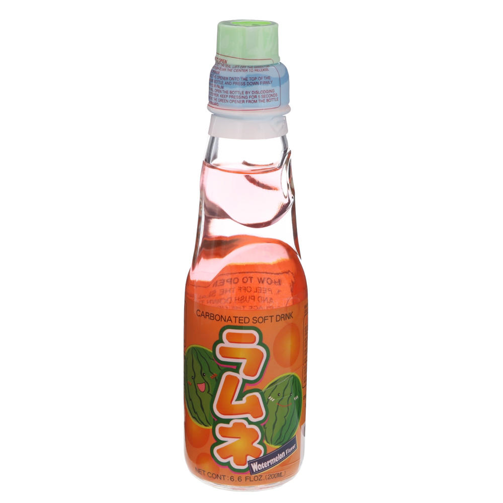Daiei Ramune Carbonated Soft Drink - Watermelon, 6.6 oz