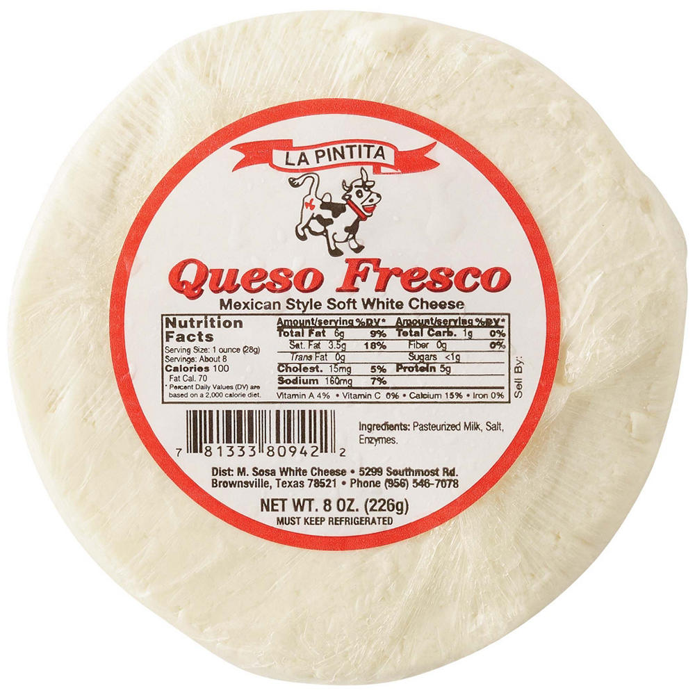 La Pintita Mexican-Style Queso Fresco Soft White Cheese, 8 oz