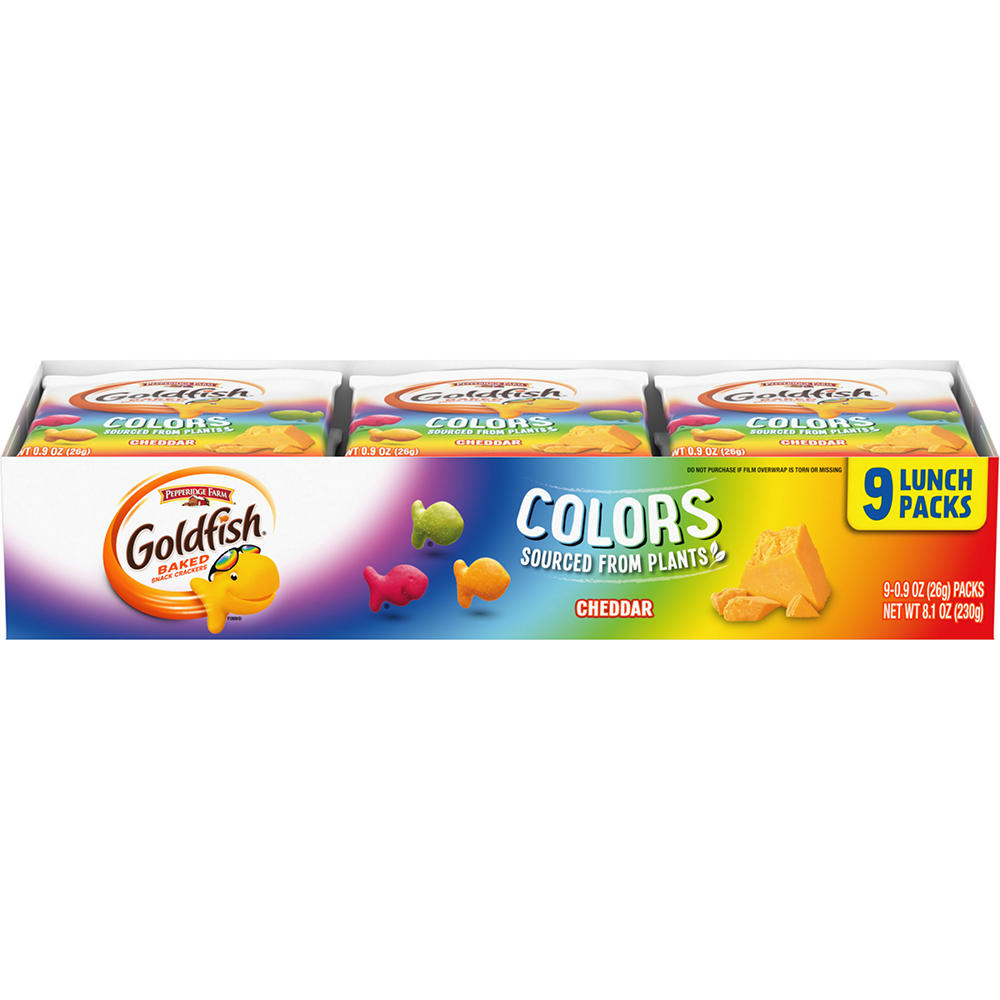 Goldfish Colors Cheddar Crackers Lunch Packs, 9 ct