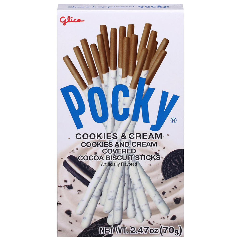 Glico Pocky Cookies & Cream Biscuit Sticks, 2.47 oz
