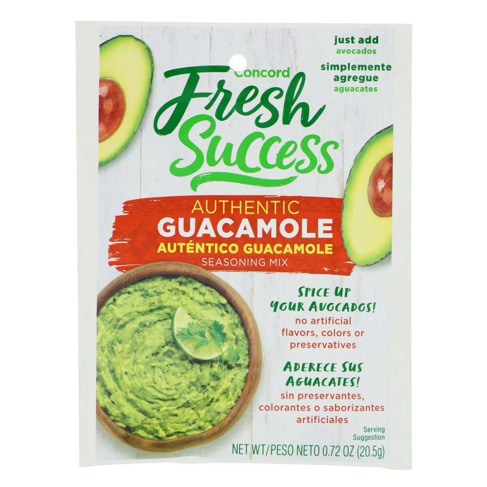 Concord Foods Fresh Success Authentic Guacamole Mix, 0.72 oz