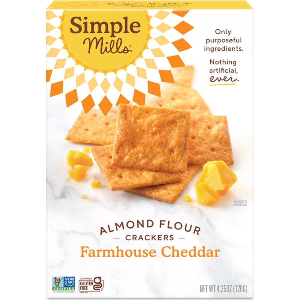 Simple Mills Almond Flour Farmhouse Cheddar Crackers , 4.25 oz