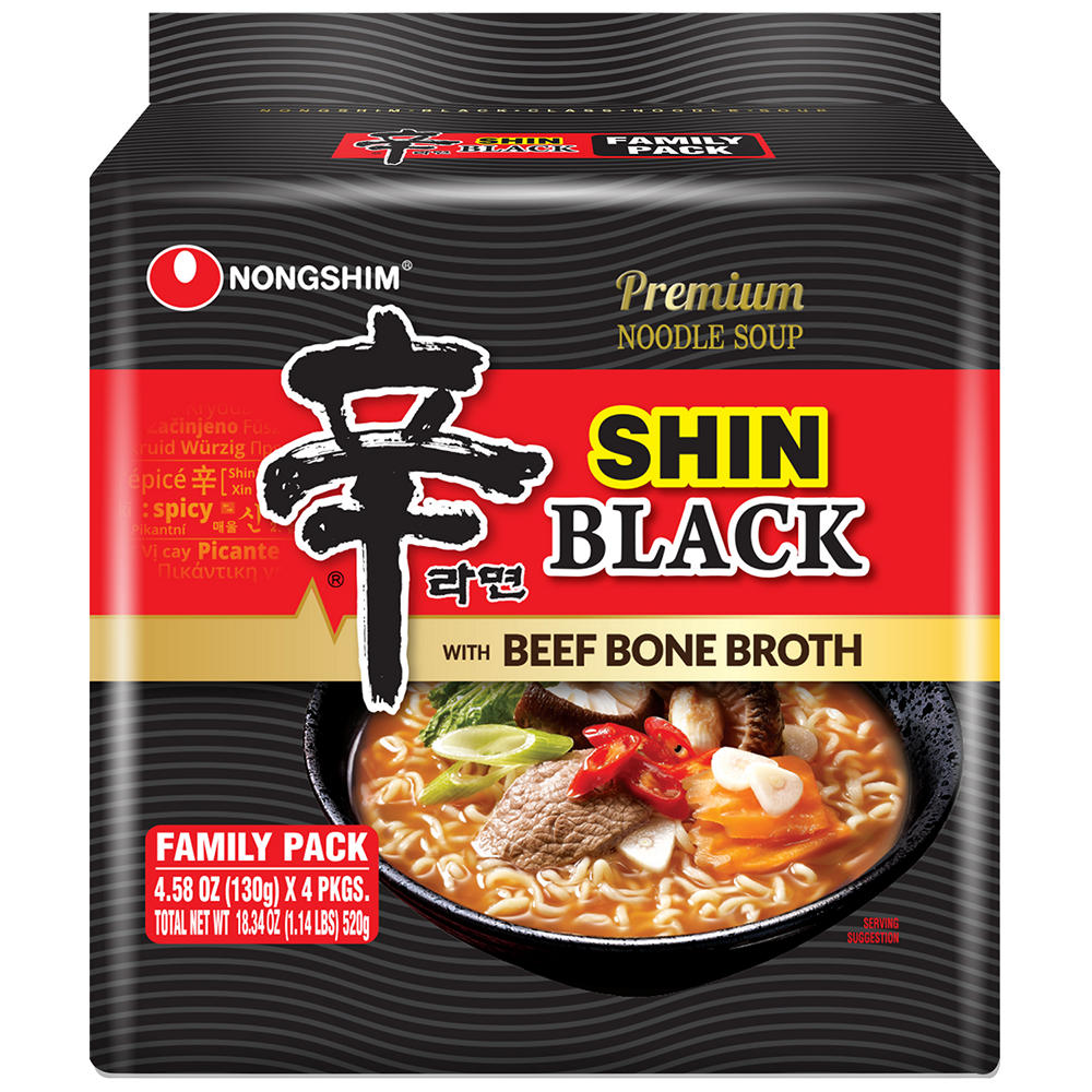 Nongshim Shin Black Noodle Soup Family Pack, 4 ct