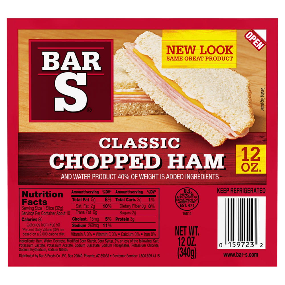 Bar S Classic Chopped Ham Lunch Meat, 12 oz