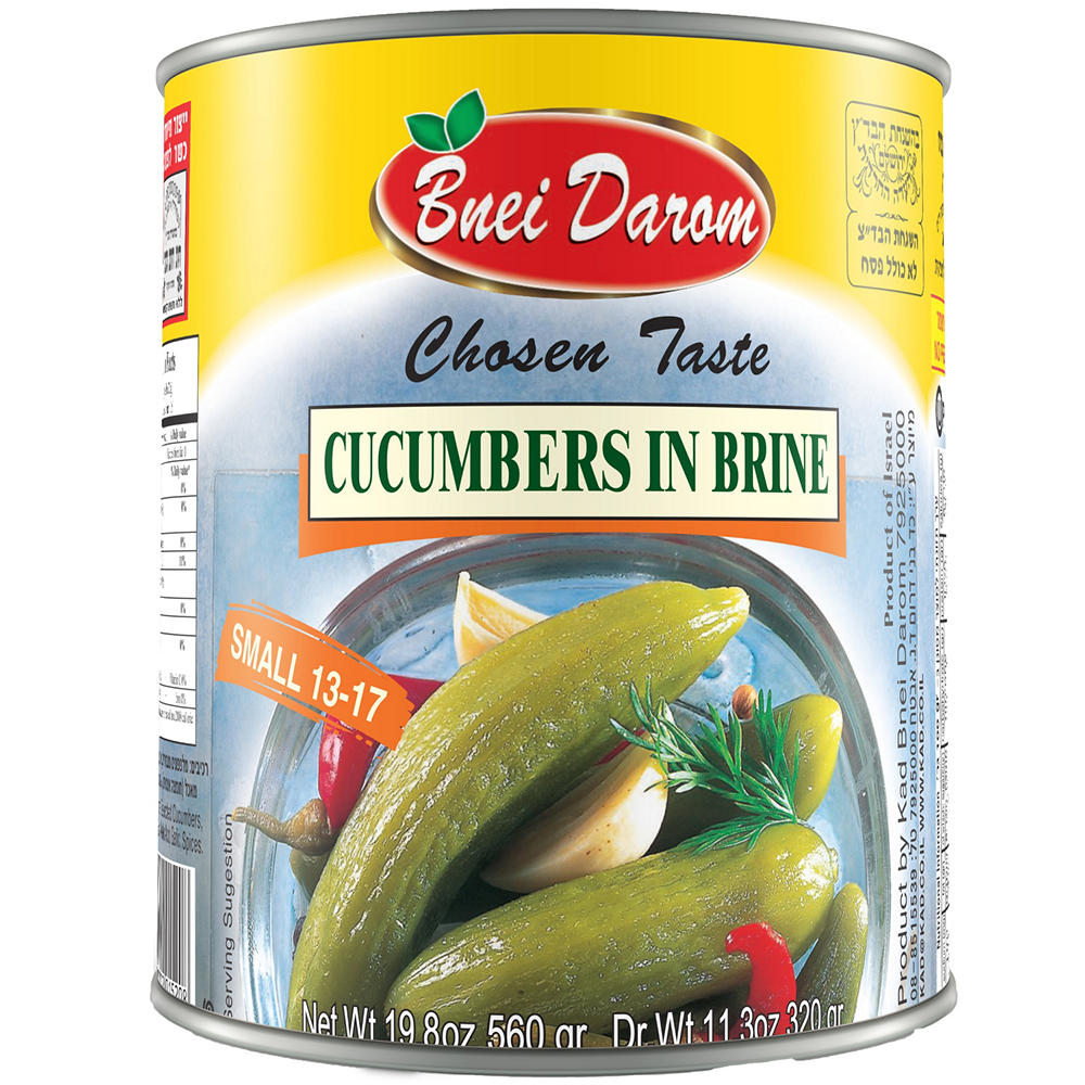 Bnei Darom Kosher Small Cucumbers in Brine, 19.8 oz
