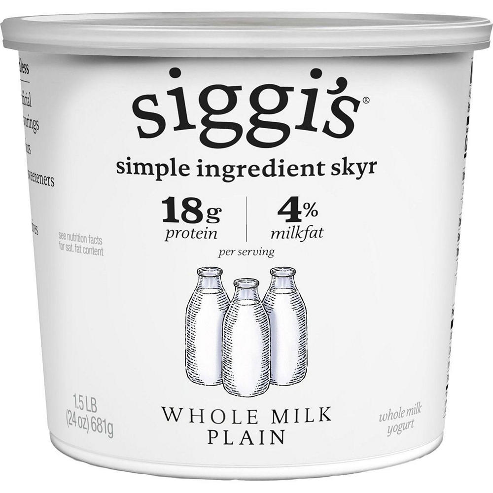 Siggi's 4% Strained Whole Milk Skyr Yogurt - Plain, 24 oz