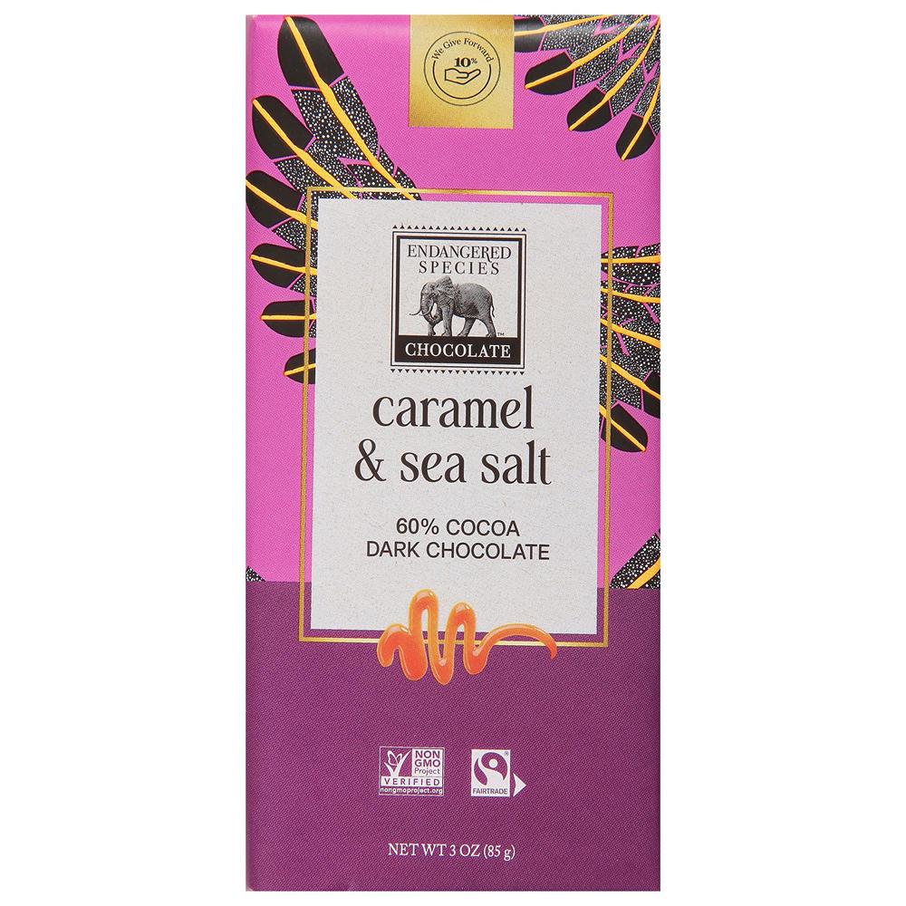 Endangered Species Caramel & Sea Salt Dark Chocolate Bar, 3 oz