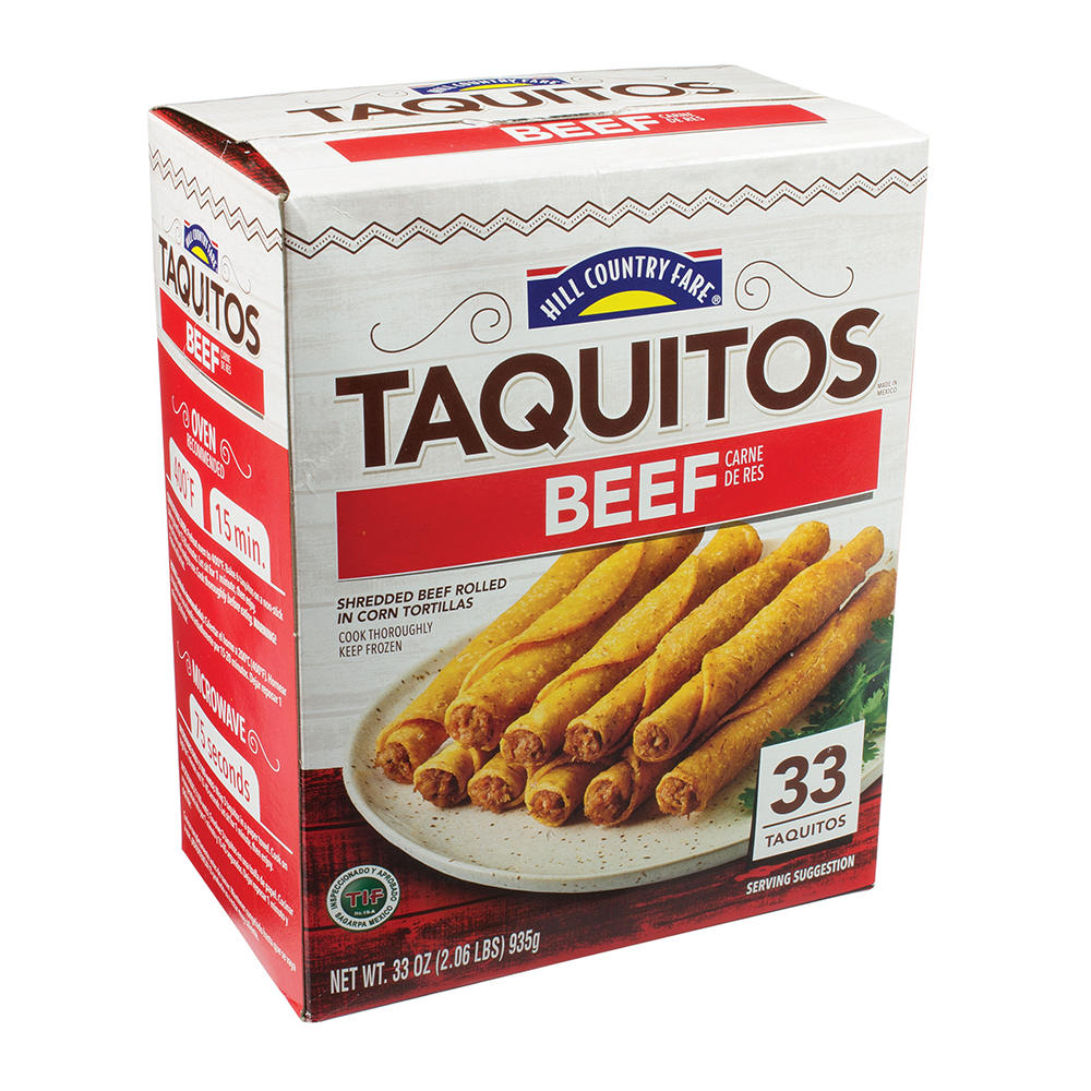 Hill Country Fare Frozen Taquitos - Beef, 33 ct