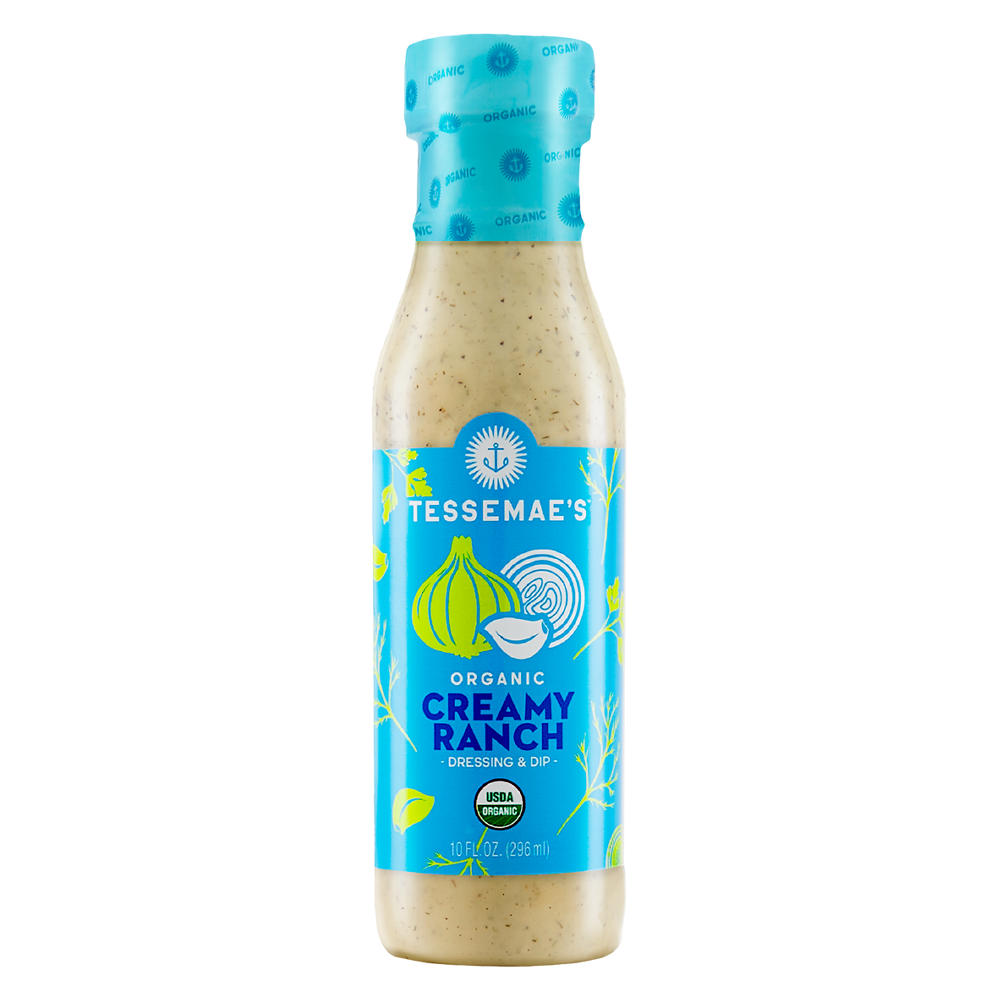 Tessemae's Organic Creamy Ranch Dressing (Sold Cold), 10 fl oz