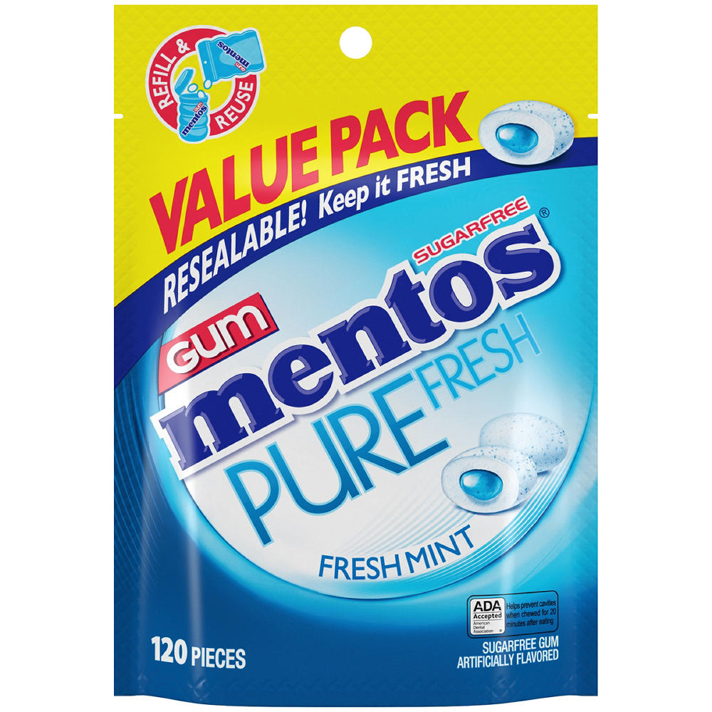 Mentos Fresh Mint Sugar Free Gum - Value Pack, 120 pc