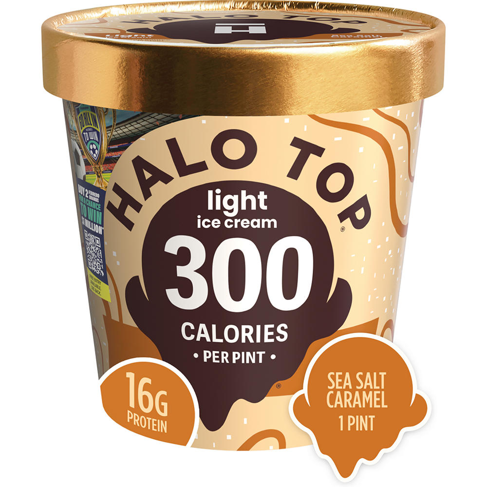 Halo Top 16g Protein Light Ice Cream - Sea Salt Caramel, 1 pt