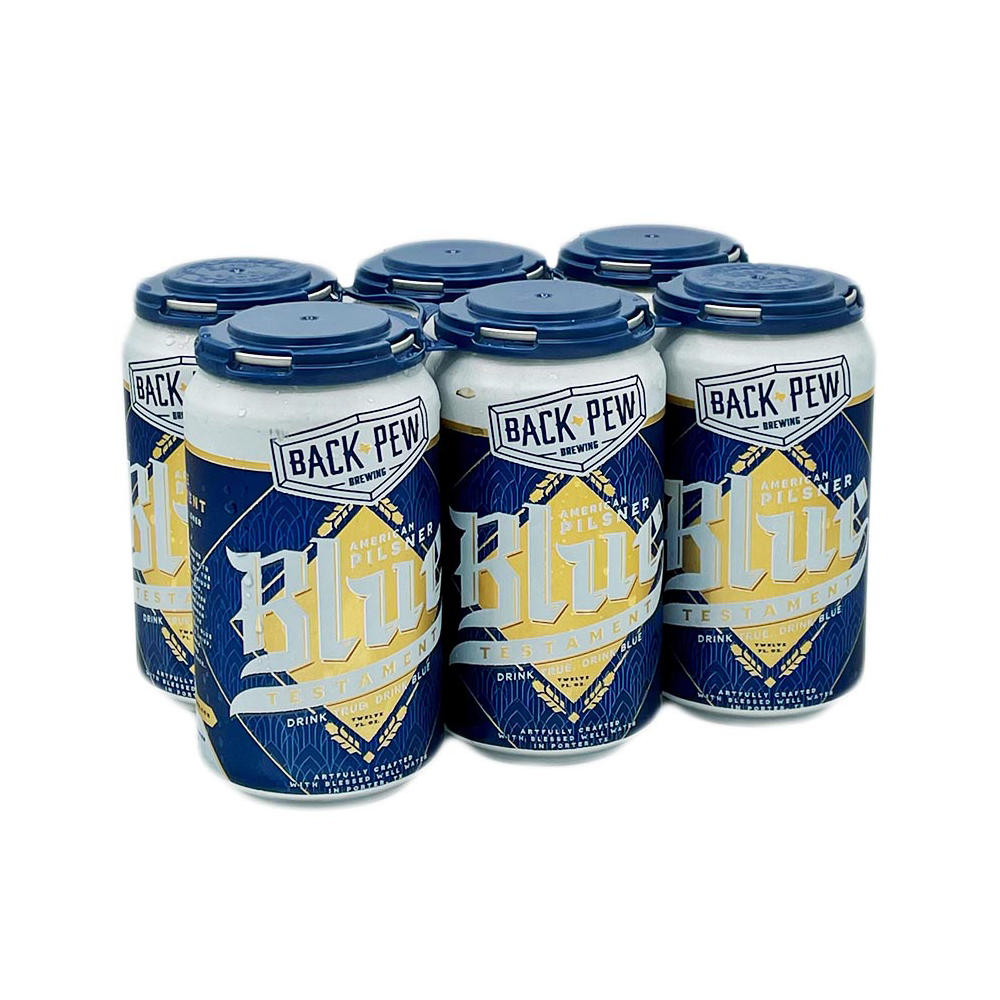 Back Pew Brewing Blue Testament American Pilsner 12 oz Cans , 6 pk