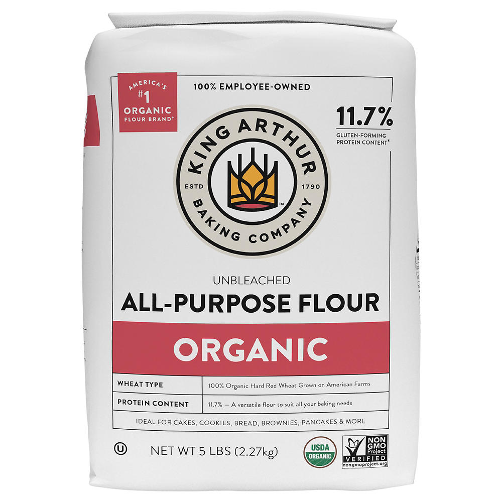 King Arthur Organic Unbleached All-Purpose Flour, 5 lbs