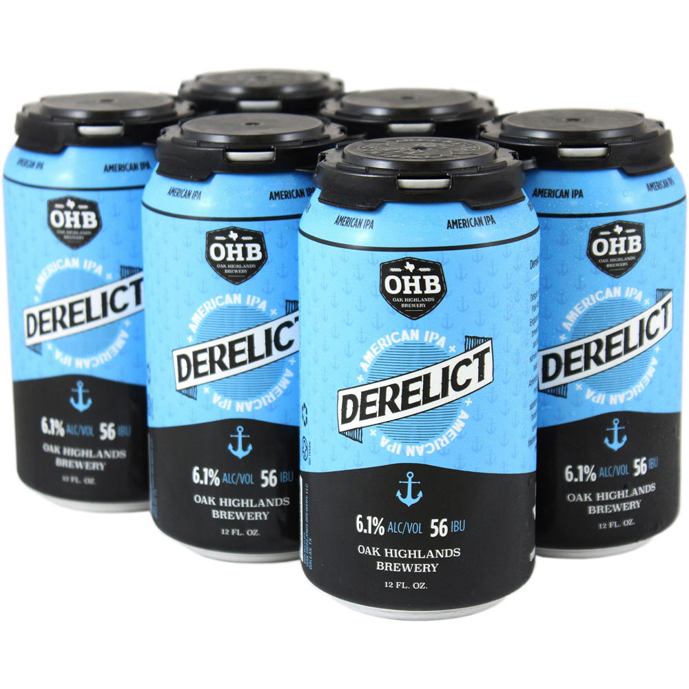 Oak Highlands Derelict Craft Beer 6 pk Cans, 12 oz