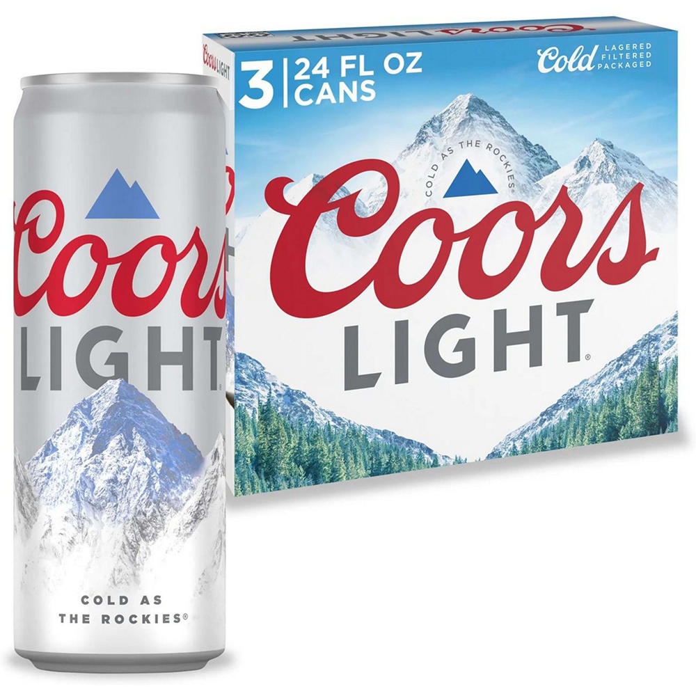 Coors Light Beer Cans 3 pk Cans, 24 oz