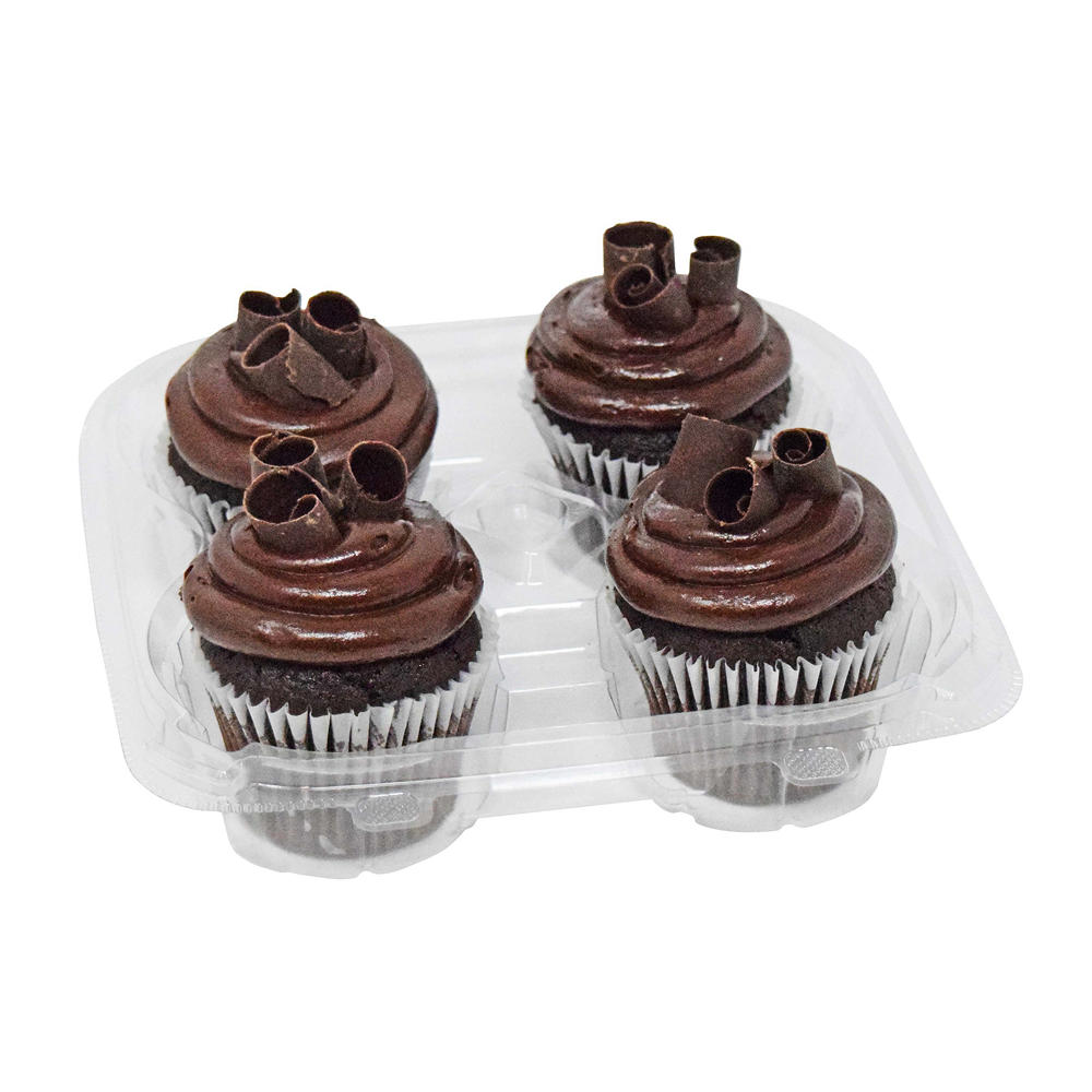 H-E-B Bakery Triple Chocolate Cupcakes, 4 ct