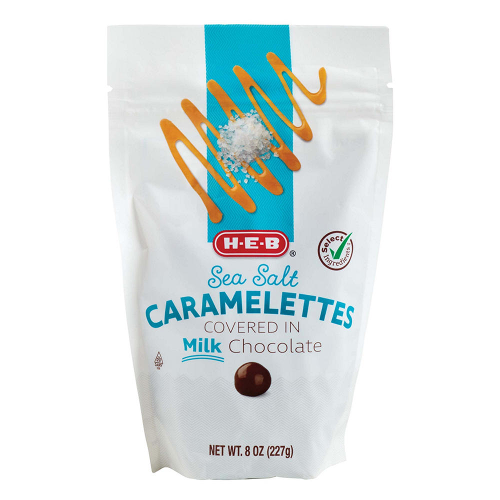 H-E-B Milk Chocolate-Covered Sea Salt Caramelettes, 8 oz