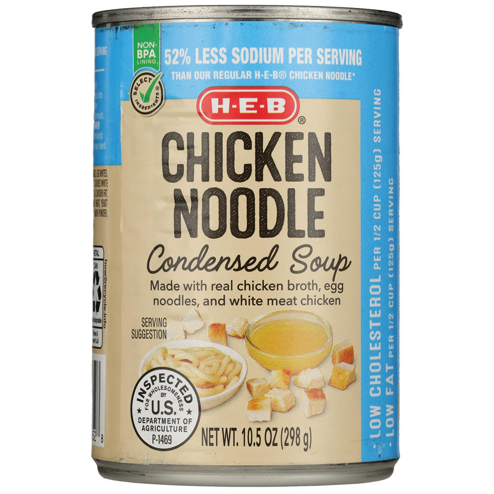 H-E-B Reduced Sodium Chicken Noodle Condensed Soup, 10.5 oz