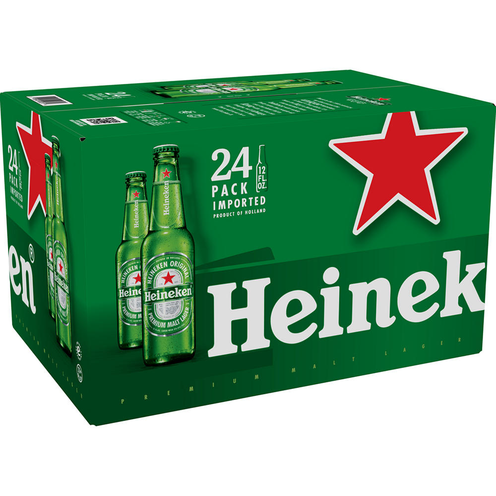 Heineken Lager Beer 24 pk Bottles, 12 oz