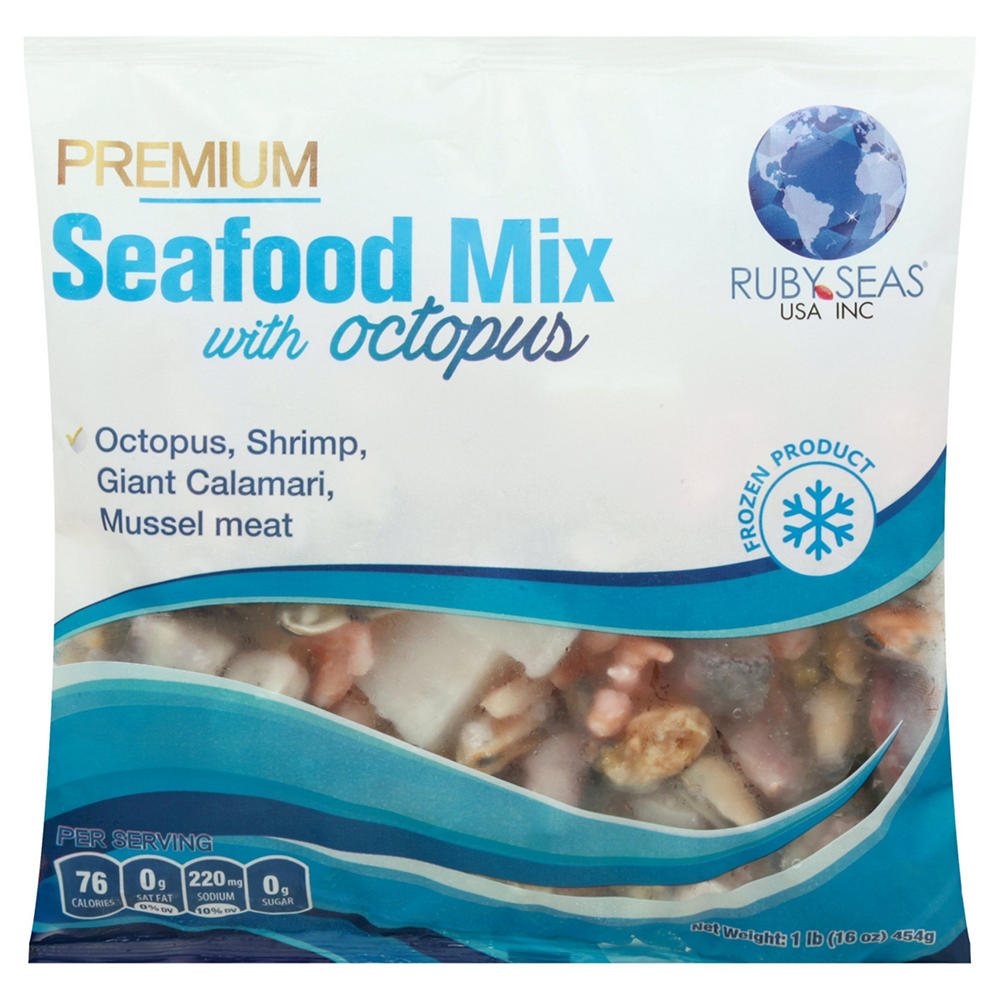 Frozen Premium Seafood Mix with Octopus, 16 oz