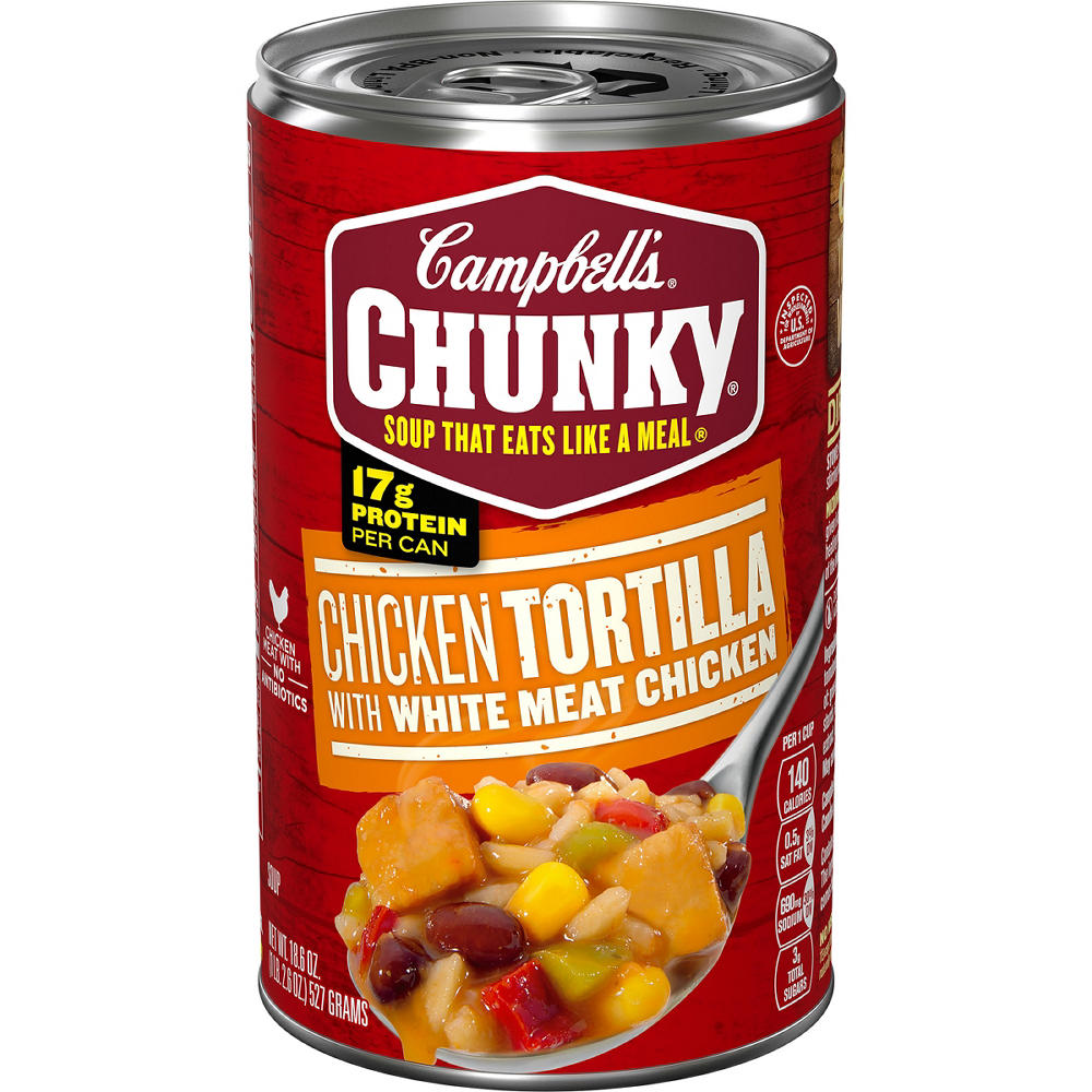 Campbell's Chunky Chicken Tortilla Soup with Grilled White Meat Chicken, 18.6 oz
