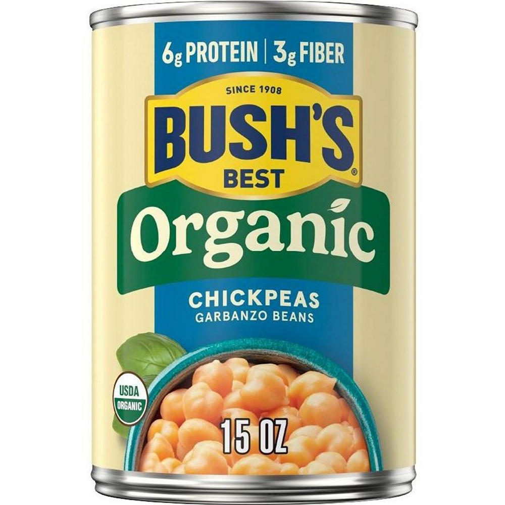 Bush's Best Organic Chickpeas Garbanzo Beans, 15 oz