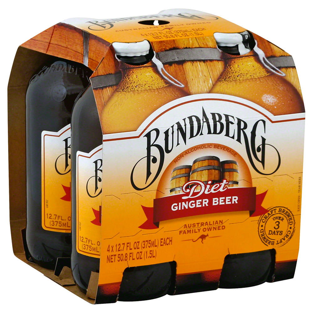 Bundaberg Diet Ginger Beer 12.7 oz Bottles, 4 pk