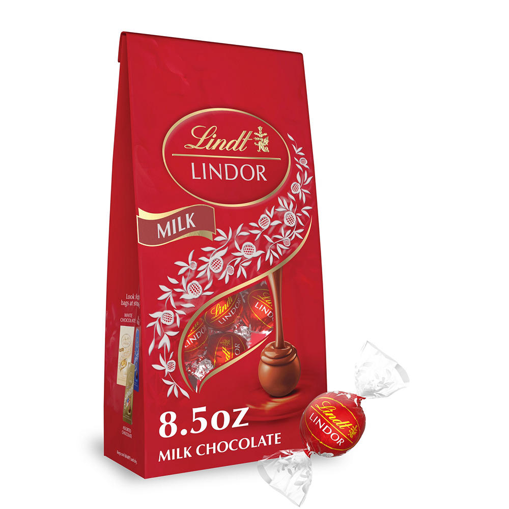 Lindt Lindor Milk Chocolate Truffles Candy, 8.5 oz