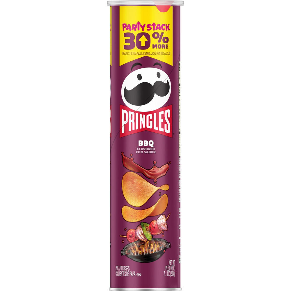 Pringles BBQ Potato Crisps Chips - Party Stack, 7.1 oz