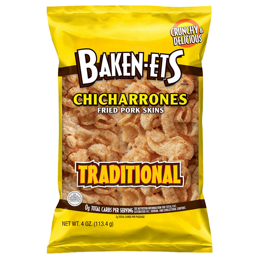 Baken-Ets Chicharrones Traditional Fried Pork Skins, 4 oz